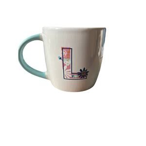 Hallmark monogrammed L ceramic coffee tea mug cup